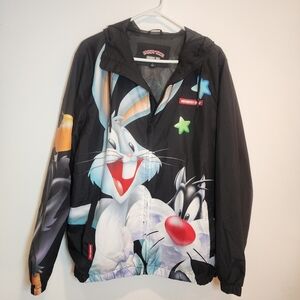 Black Bugs Bunny Bomber Jacket